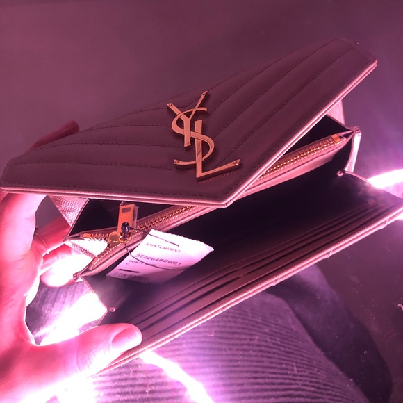 Yves Saint Laurent Handbags - YSL Saint Laurent Large Wallet Embossed Leather